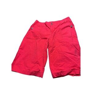 INC International Concepts Shorts Womens 10 Red Mid Rise Bermuda WPL8046 EUC